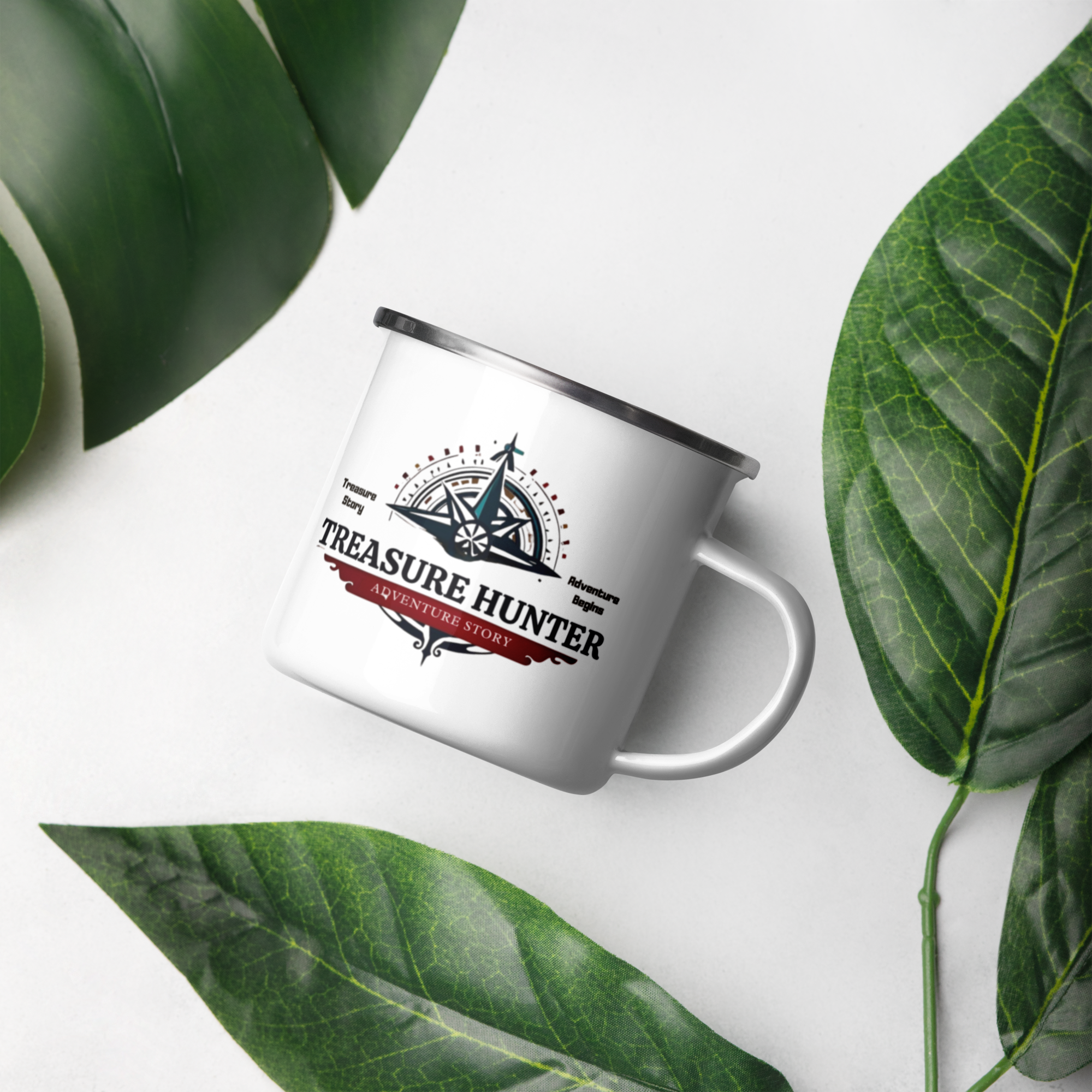 Treasure Hunter Enamel Mug - Adventure Coffee Cup
