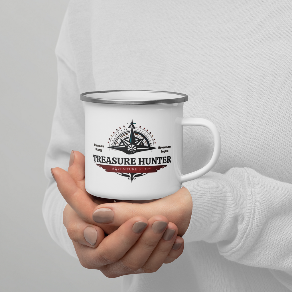 Treasure Hunter Enamel Mug - Adventure Coffee Cup