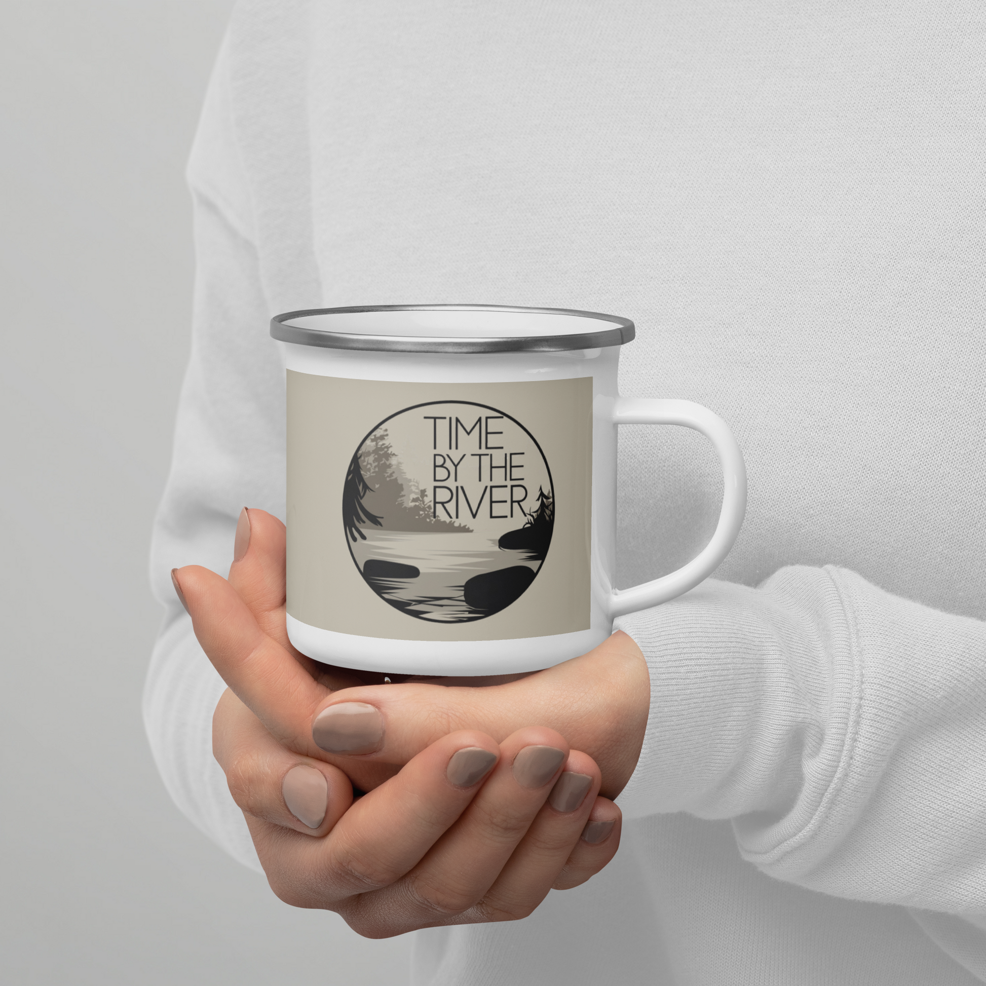 Enamel Mug Time by the River
