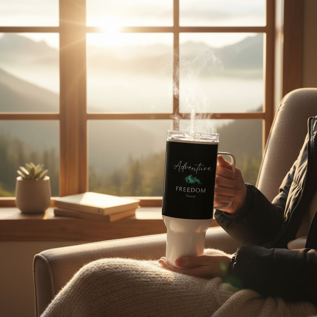 Adventure Freedom Travel Mug | Wanderlust Explorer Design
