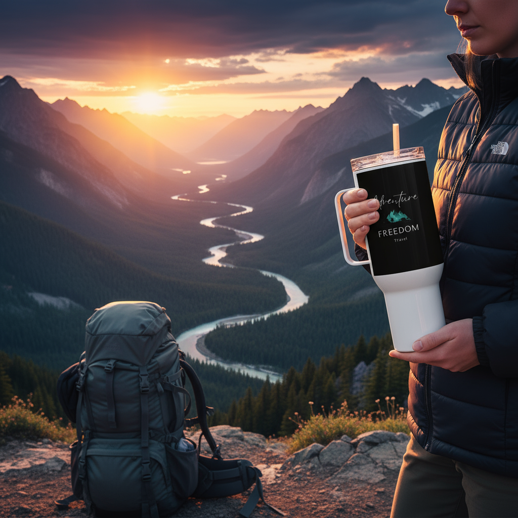 Adventure Freedom Travel Mug | Wanderlust Explorer Design