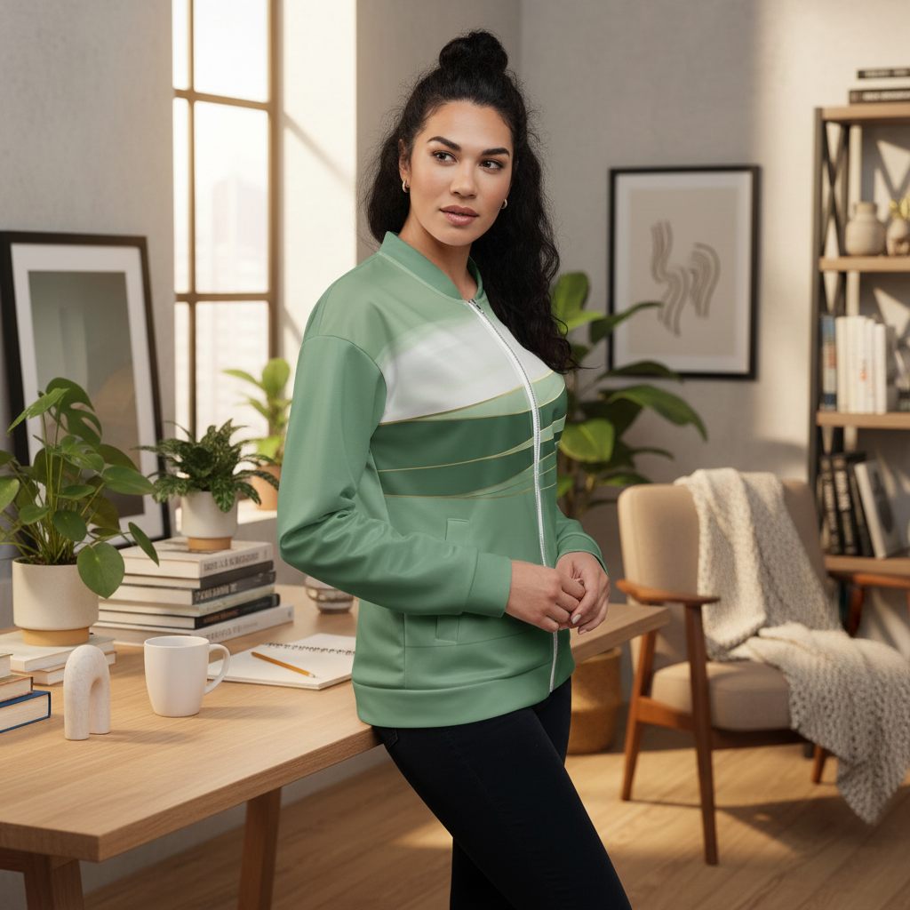 Green Bomber Jacket - Creative Space