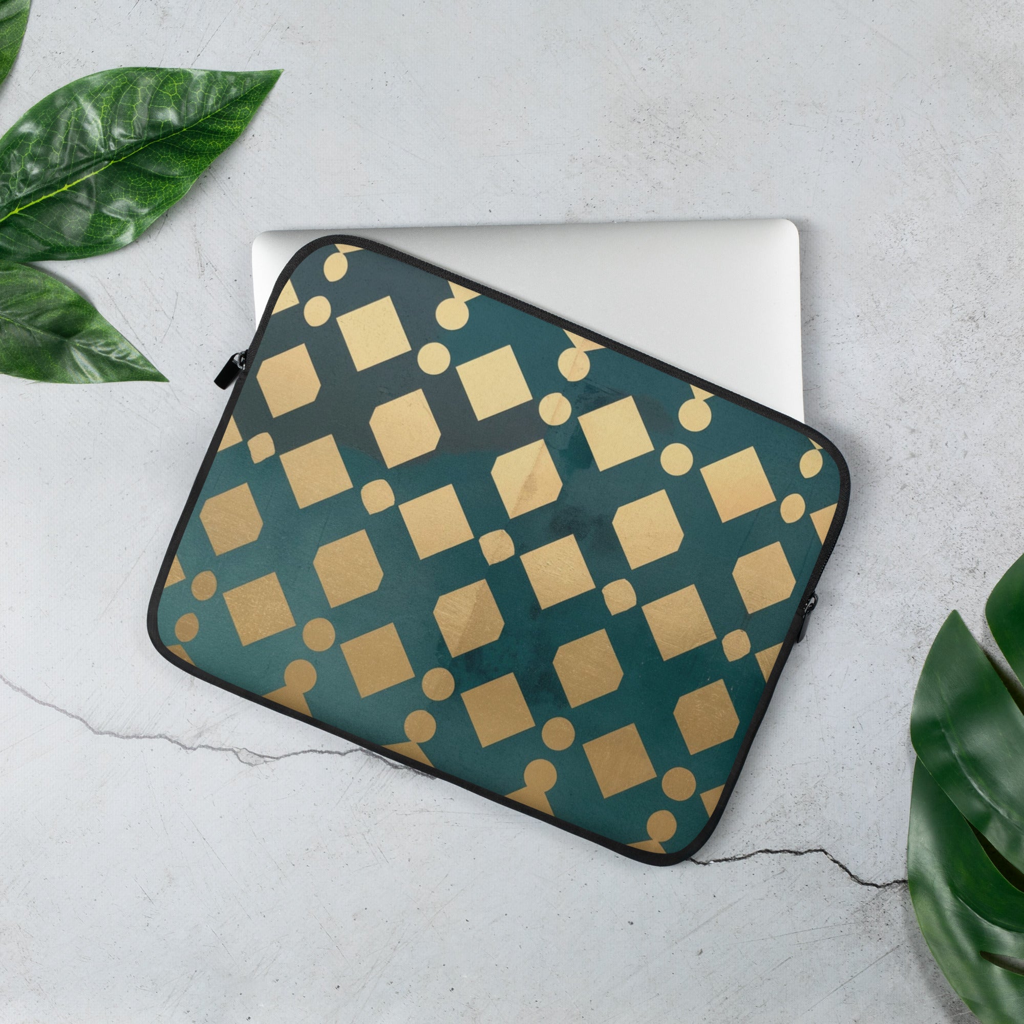 Green and Gold Laptop Sleeve