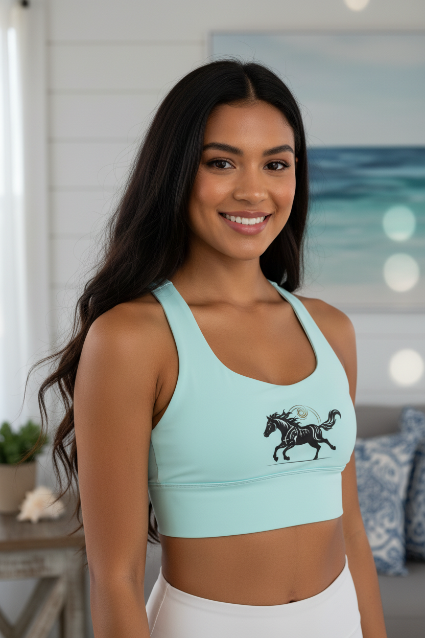Mint Sports Bra Close-up Portrait - Coastal