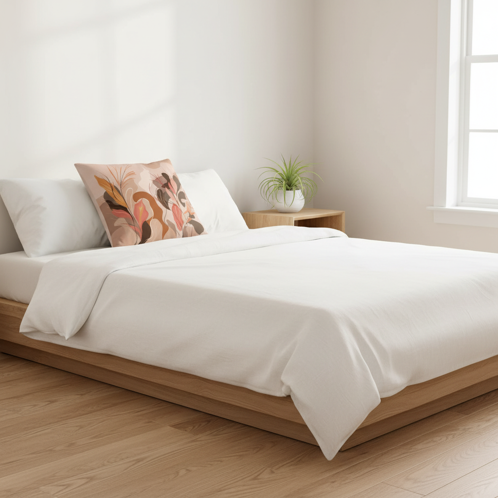 Nature Inspired pillow minimalist bedroom