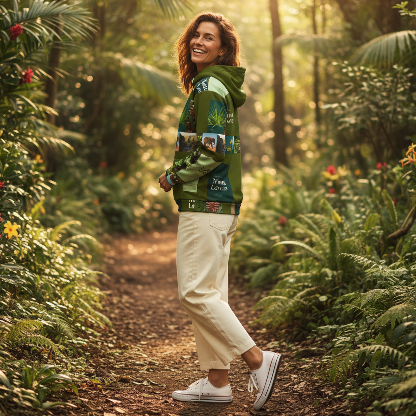 Nature Lovers Hoodie Tropical Forest Path Outfit