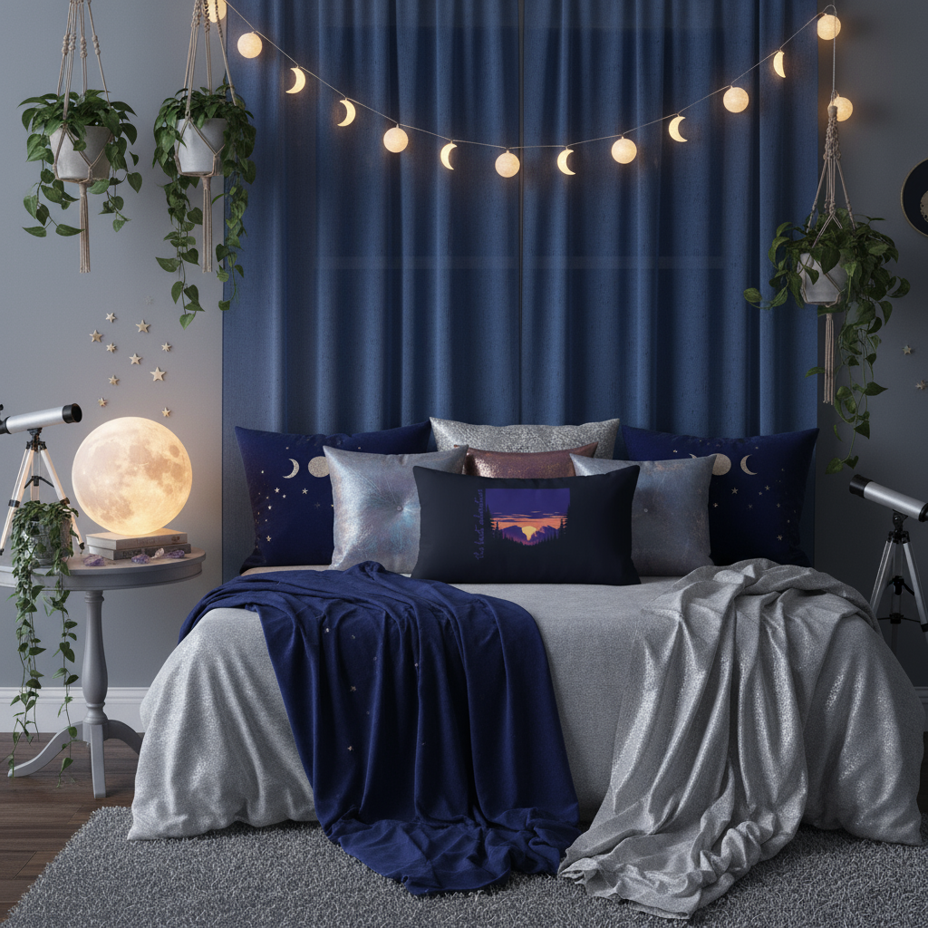 Night Landscape Pillow lifestyle