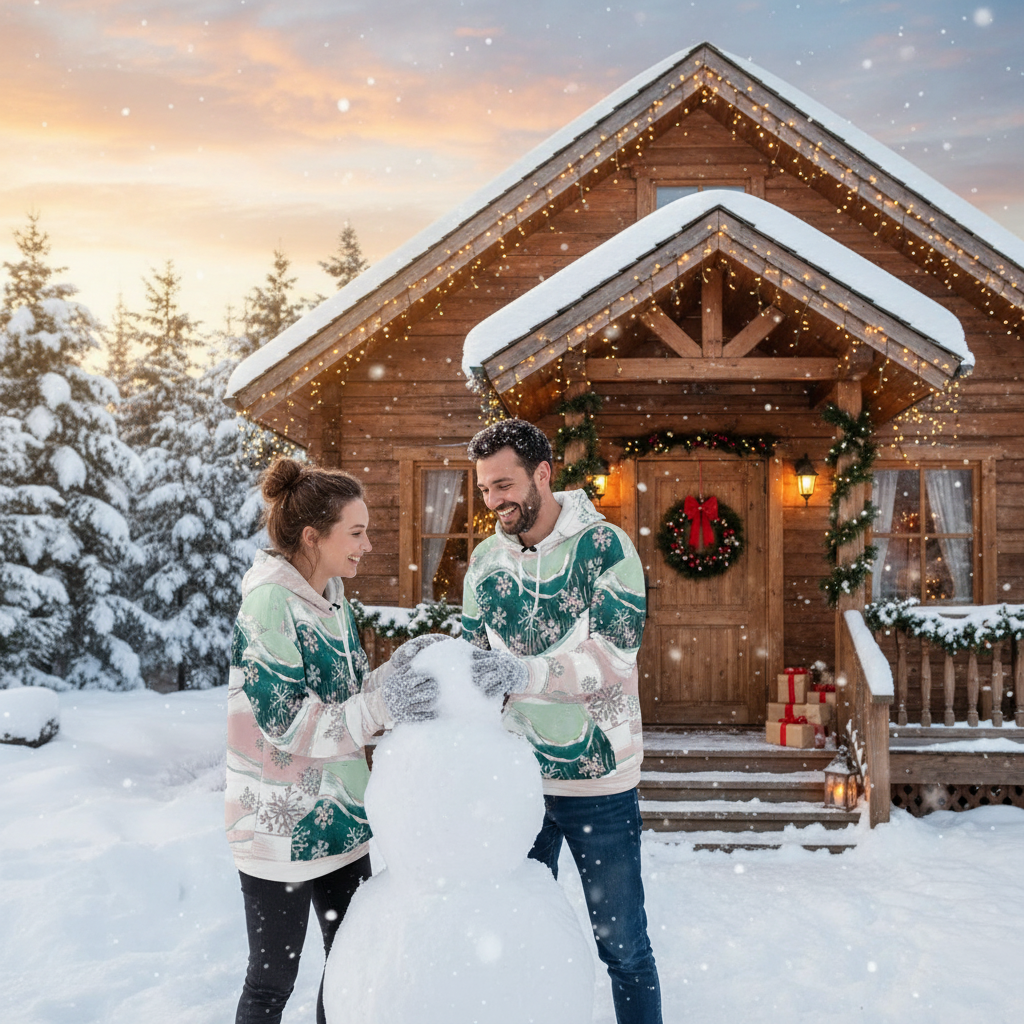 Snowflakes Unisex Hoodie – Premium Recycled Winter Hoodie | Free Fashion Spirit