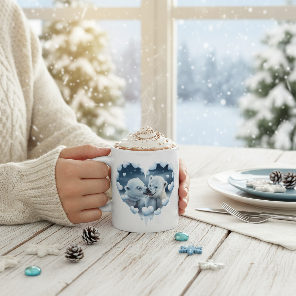 White glossy mug Polar Bears