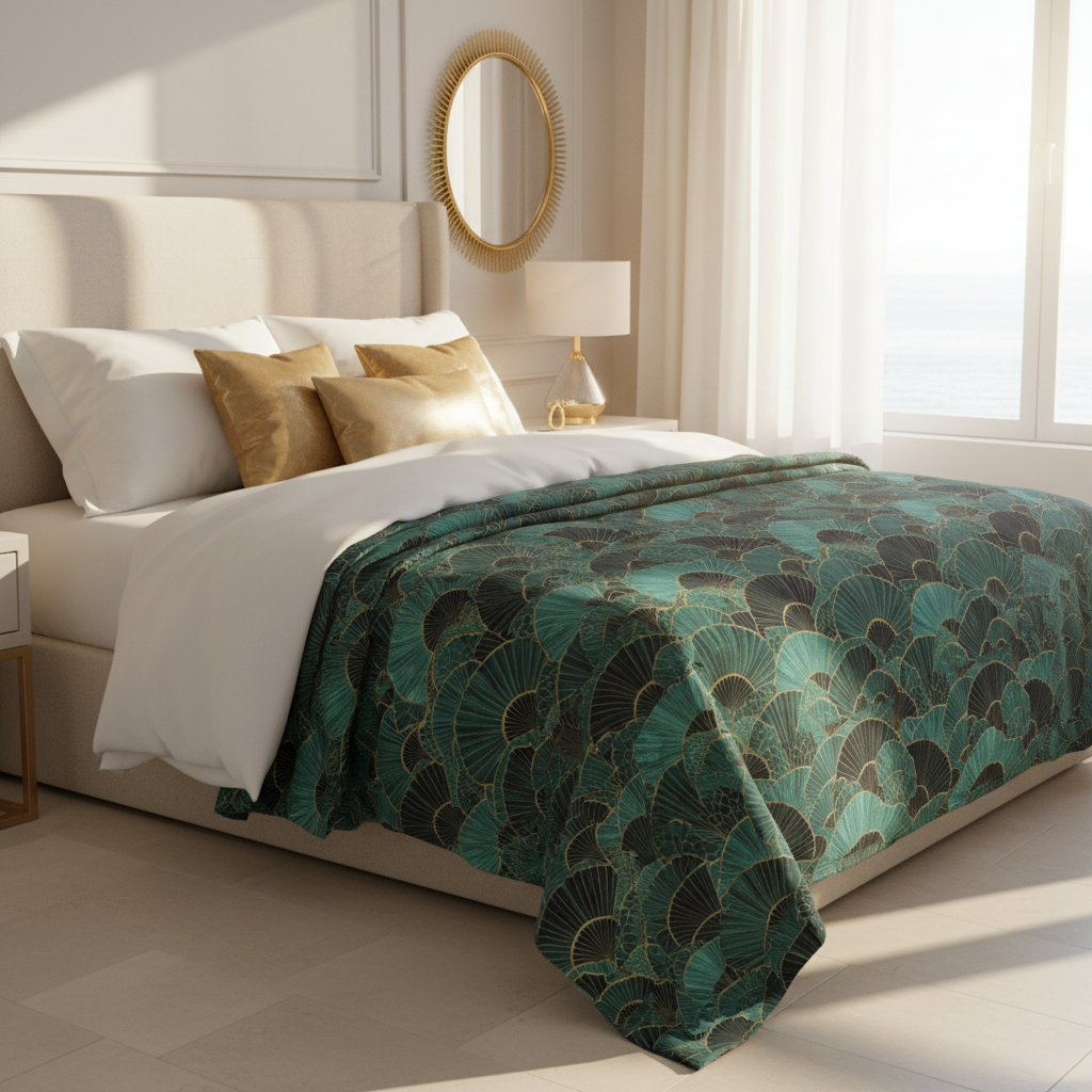 Premium throw blanket on sunlit bed