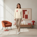 Red Squares Unisex Sweatshirt - Geometric Pattern Comfort Wear