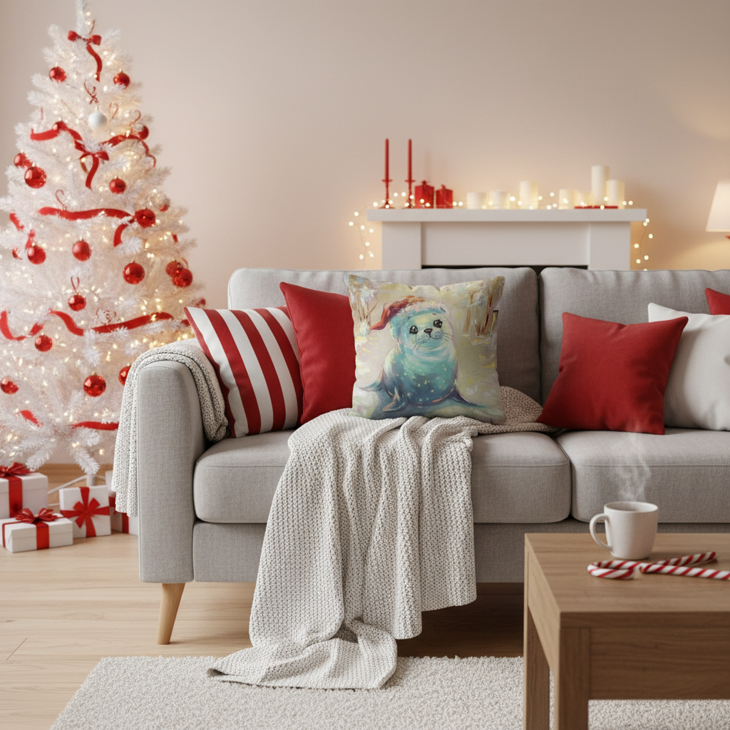 Seal Pillow - Christmas Living Room