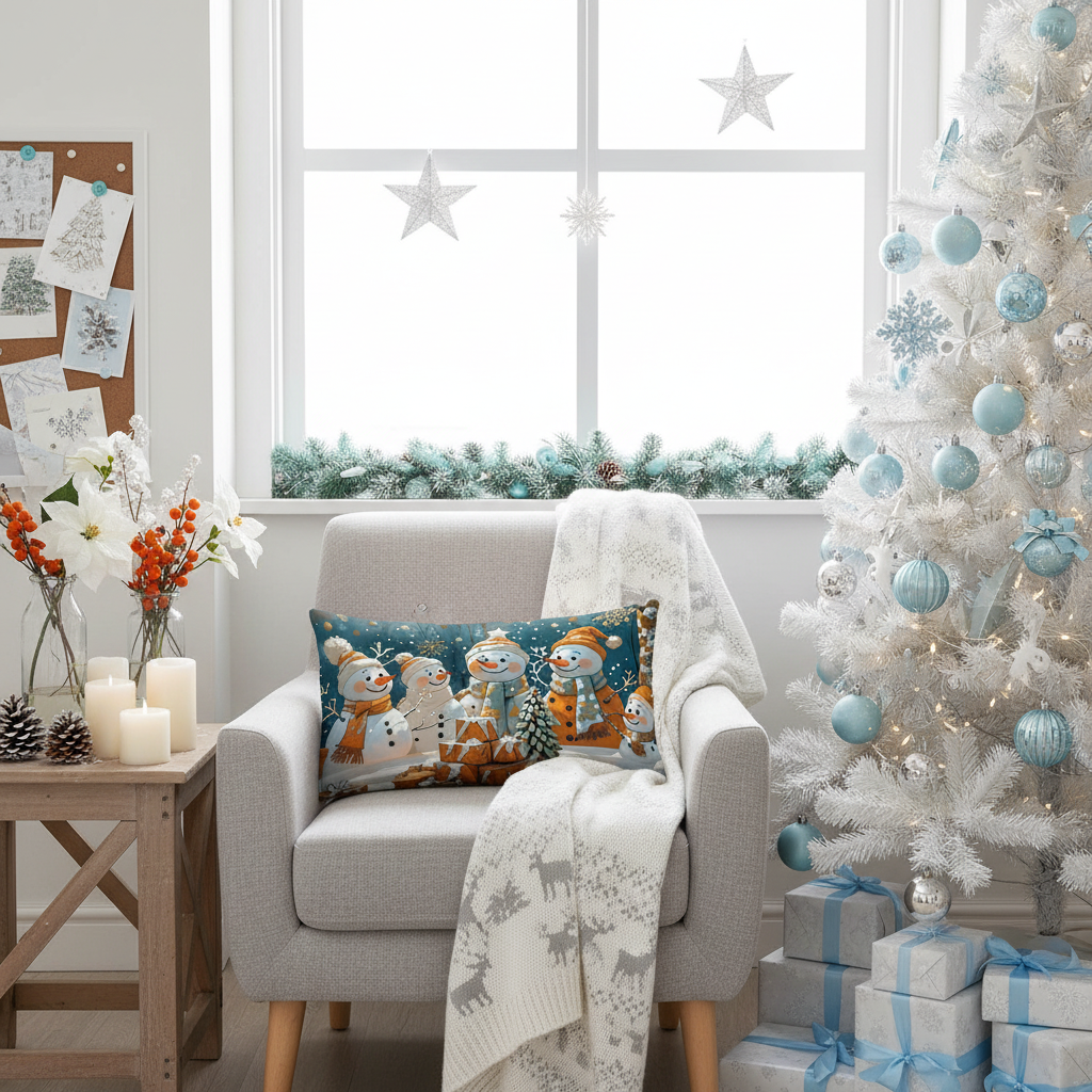 Snowman Basic Pillow - Festive Christmas Home Decor
