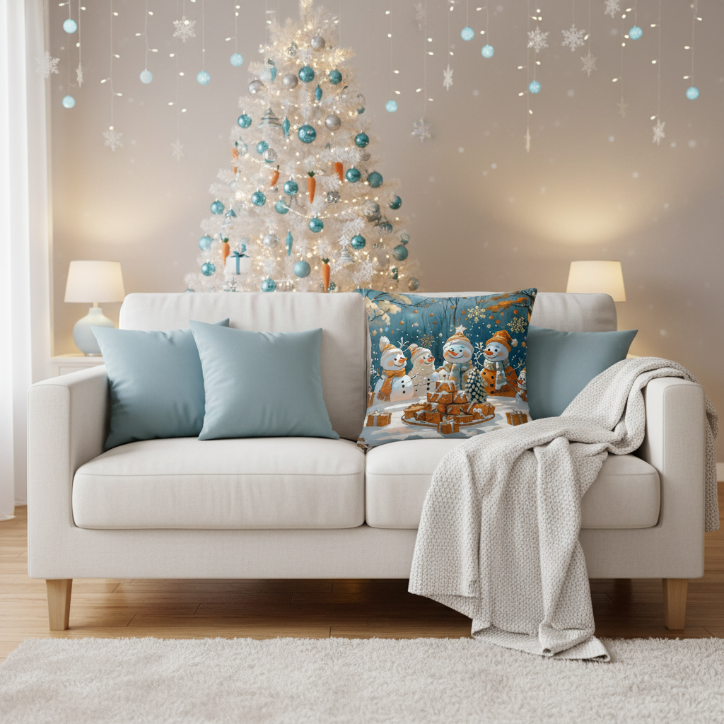 Snowman Basic Pillow - Festive Christmas Home Decor