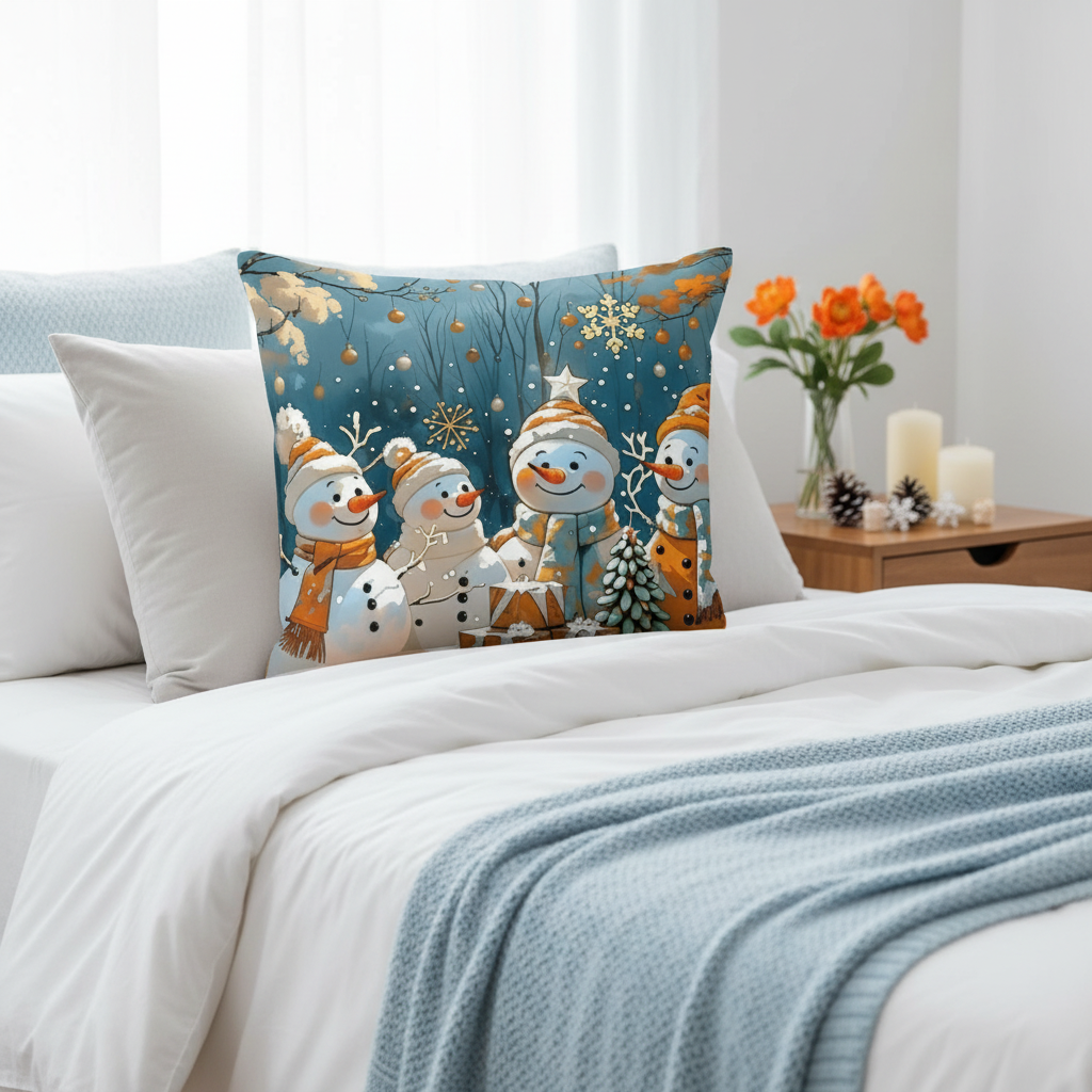 Snowman Basic Pillow - Festive Christmas Home Decor