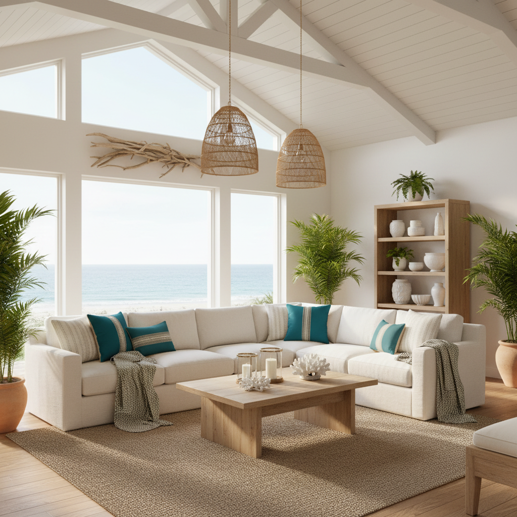 Sophisticated coastal living space