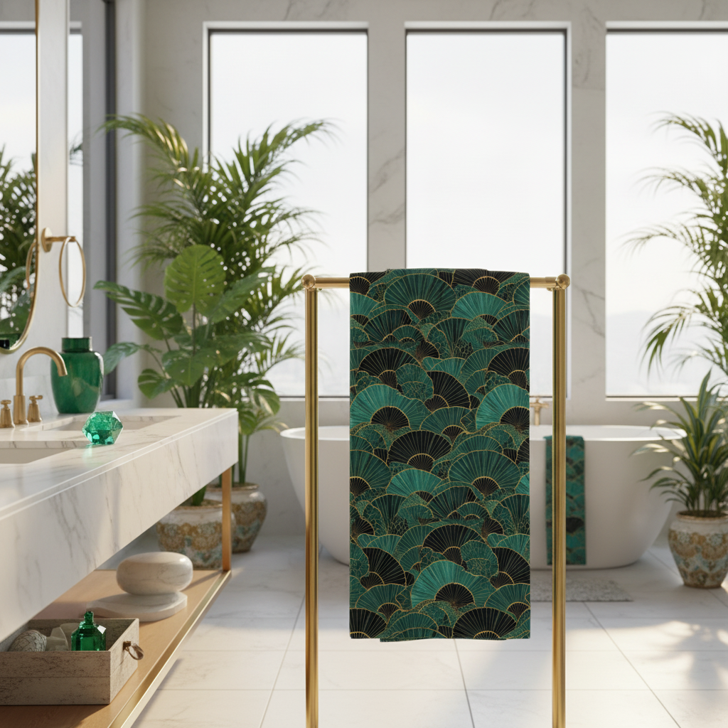 Sophisticated luxury bathroom with premium brass holder