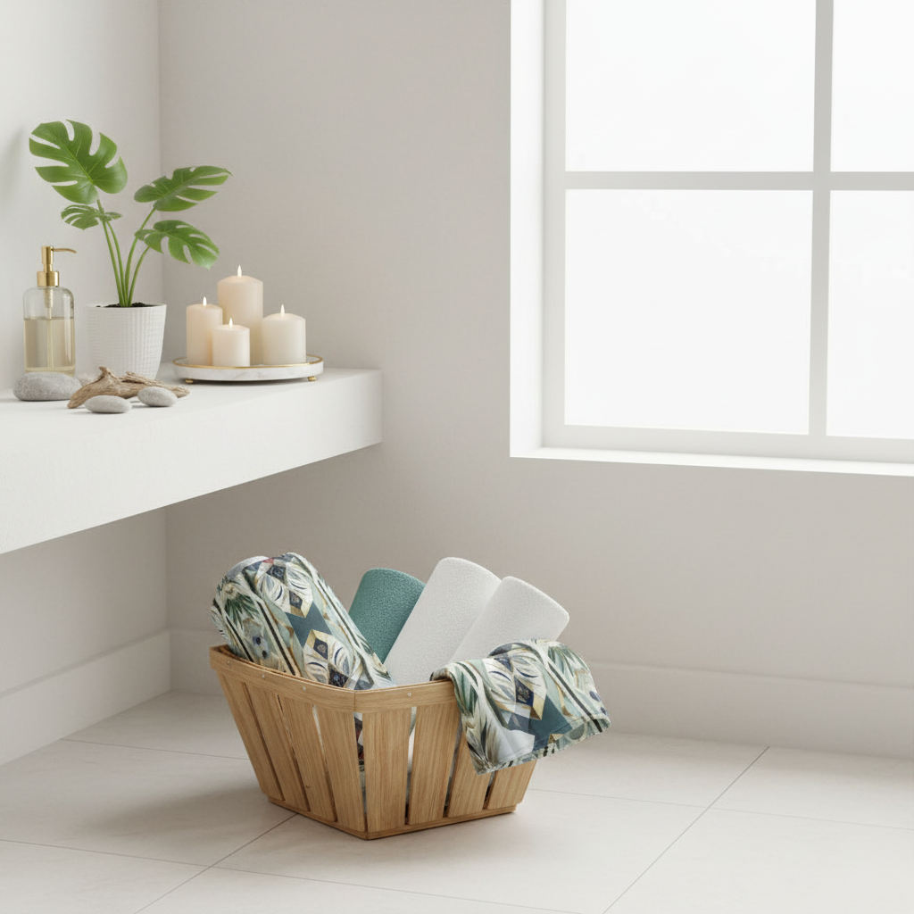 Teal Modern Towel - Spa Bathroom