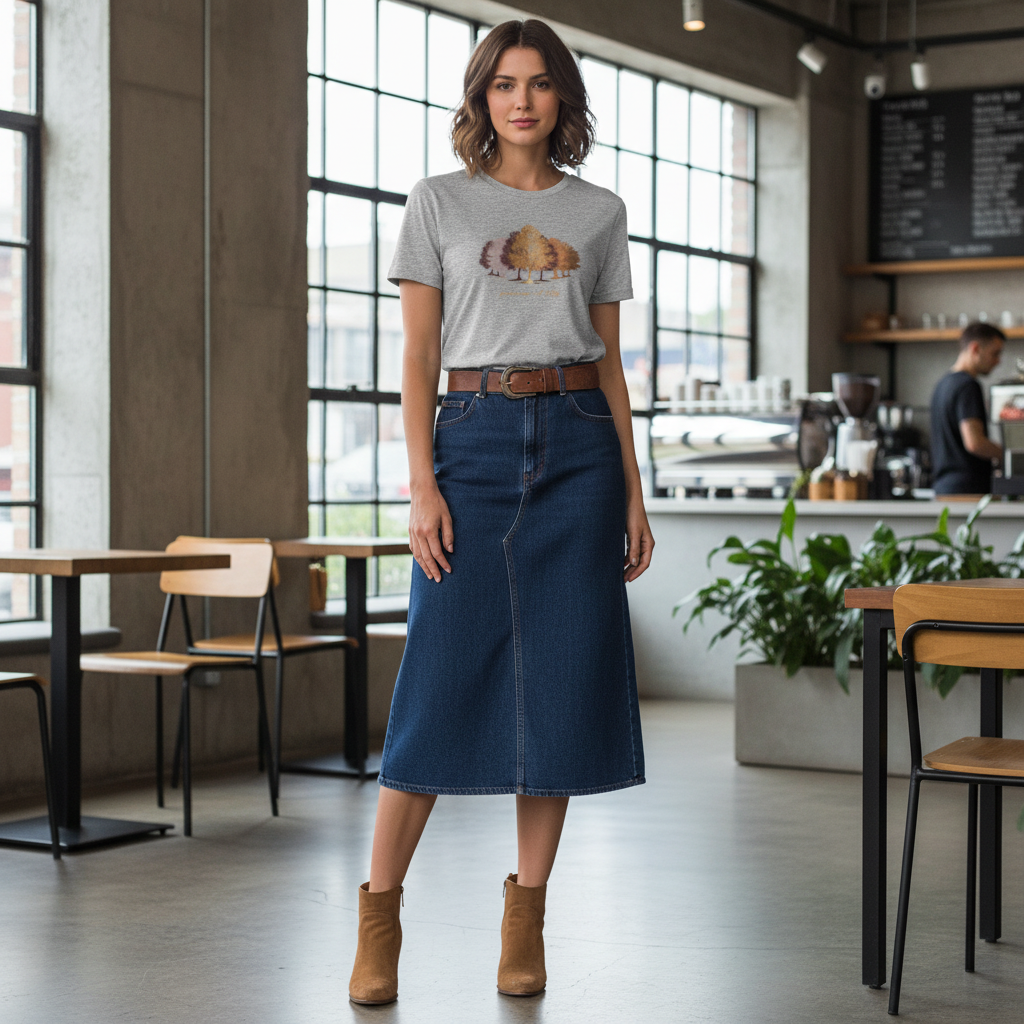 Tmavá džínová sukně