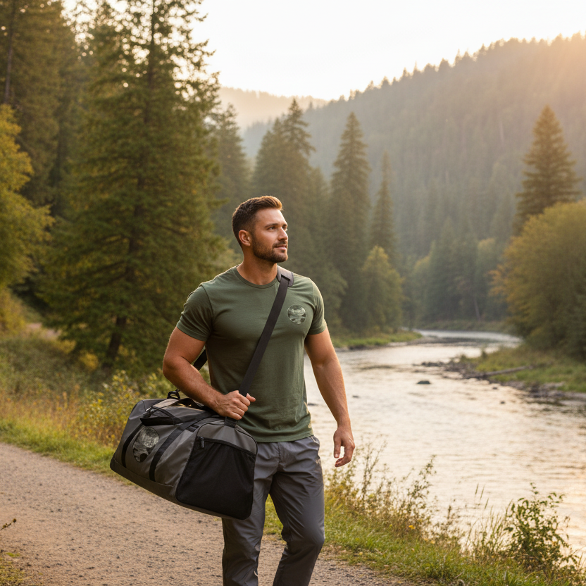 Time by the River Duffle Bag - Nature Travel Bag