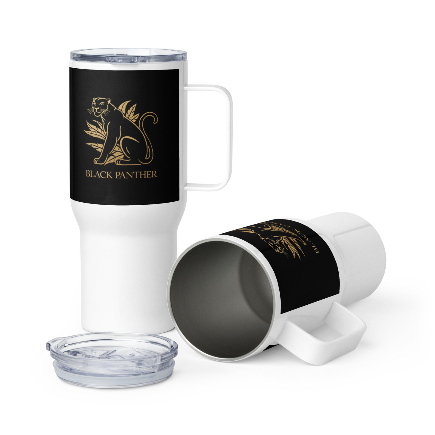 Travel mug with a handle Black Panther