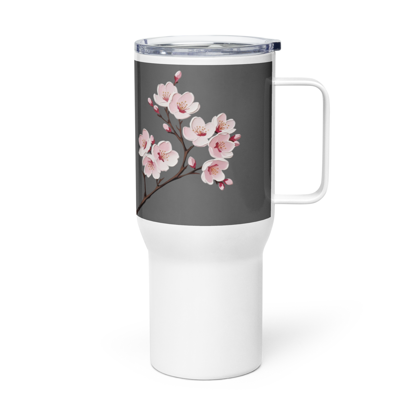 Travel mug with a handle Cherry Blossom