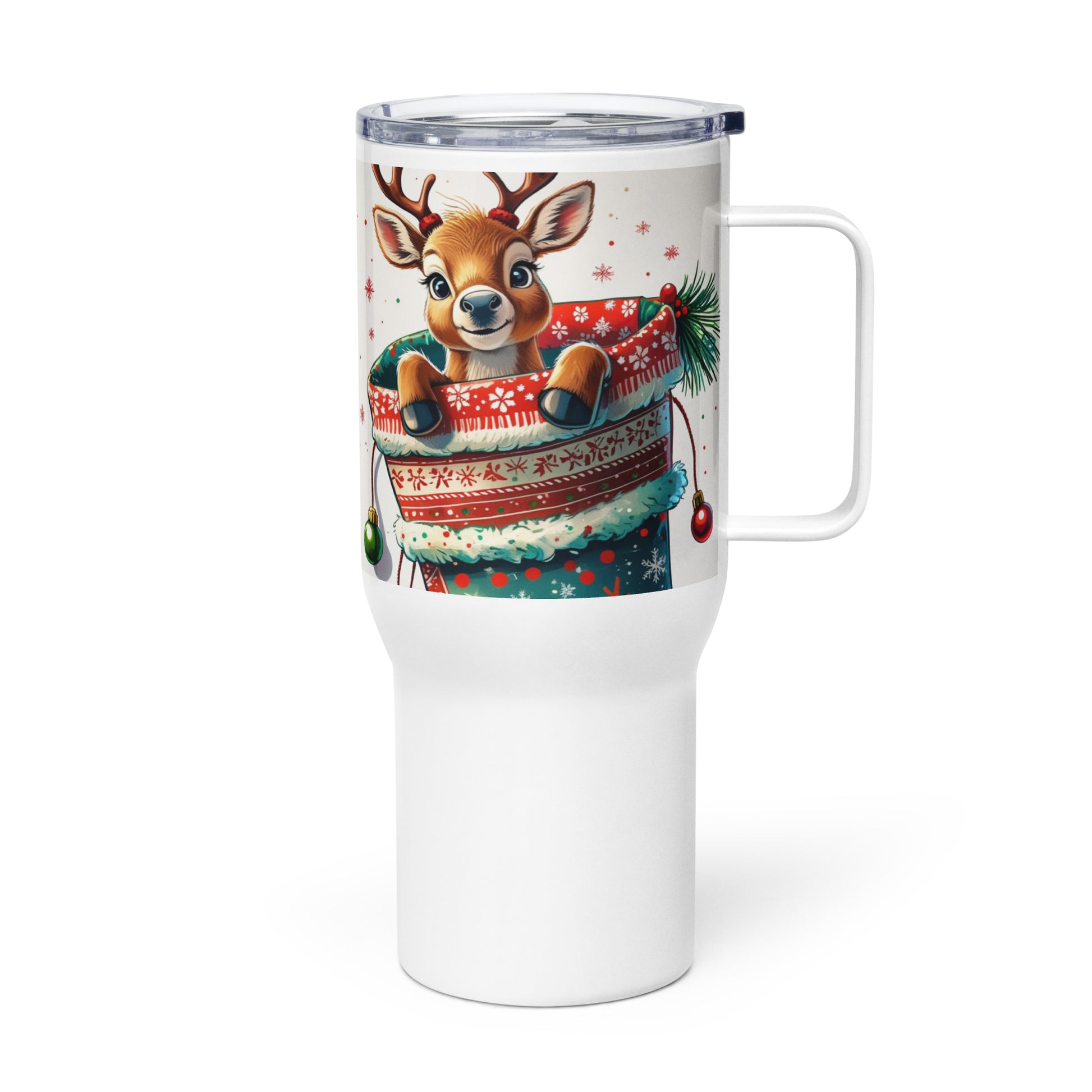 Baby Reindeer Travel Mug - Christmas Tree