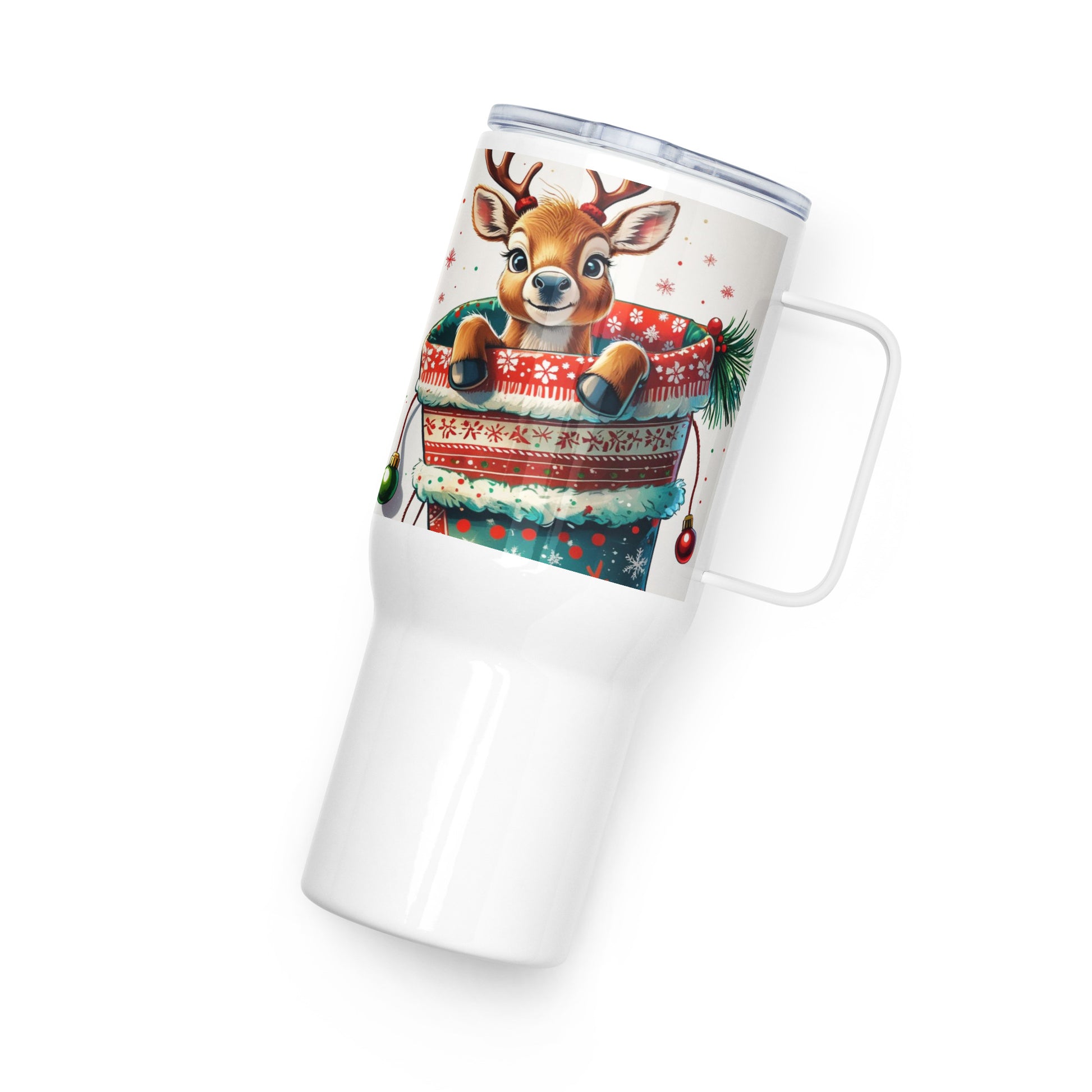 Baby Reindeer Travel Mug - Christmas Tree