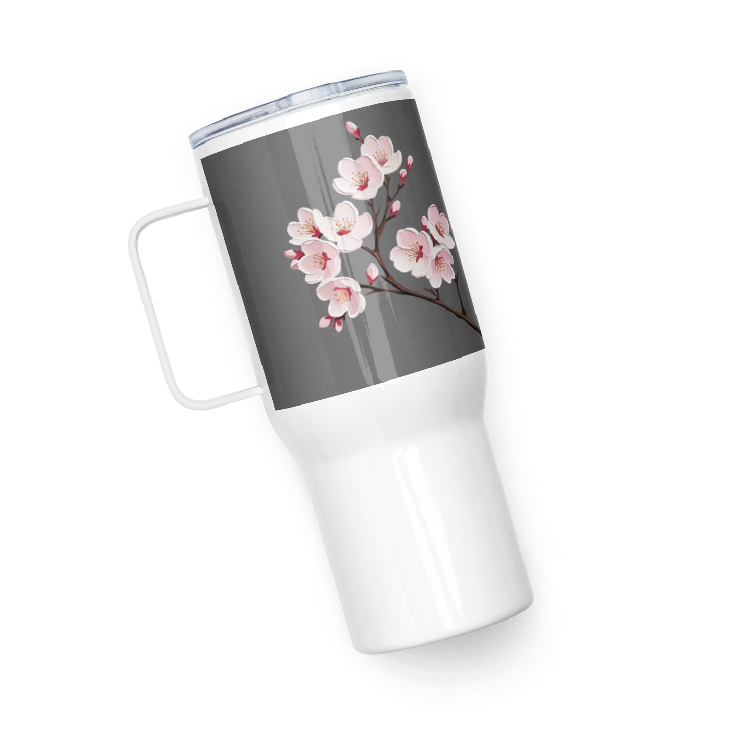 Travel mug with a handle Cherry Blossom