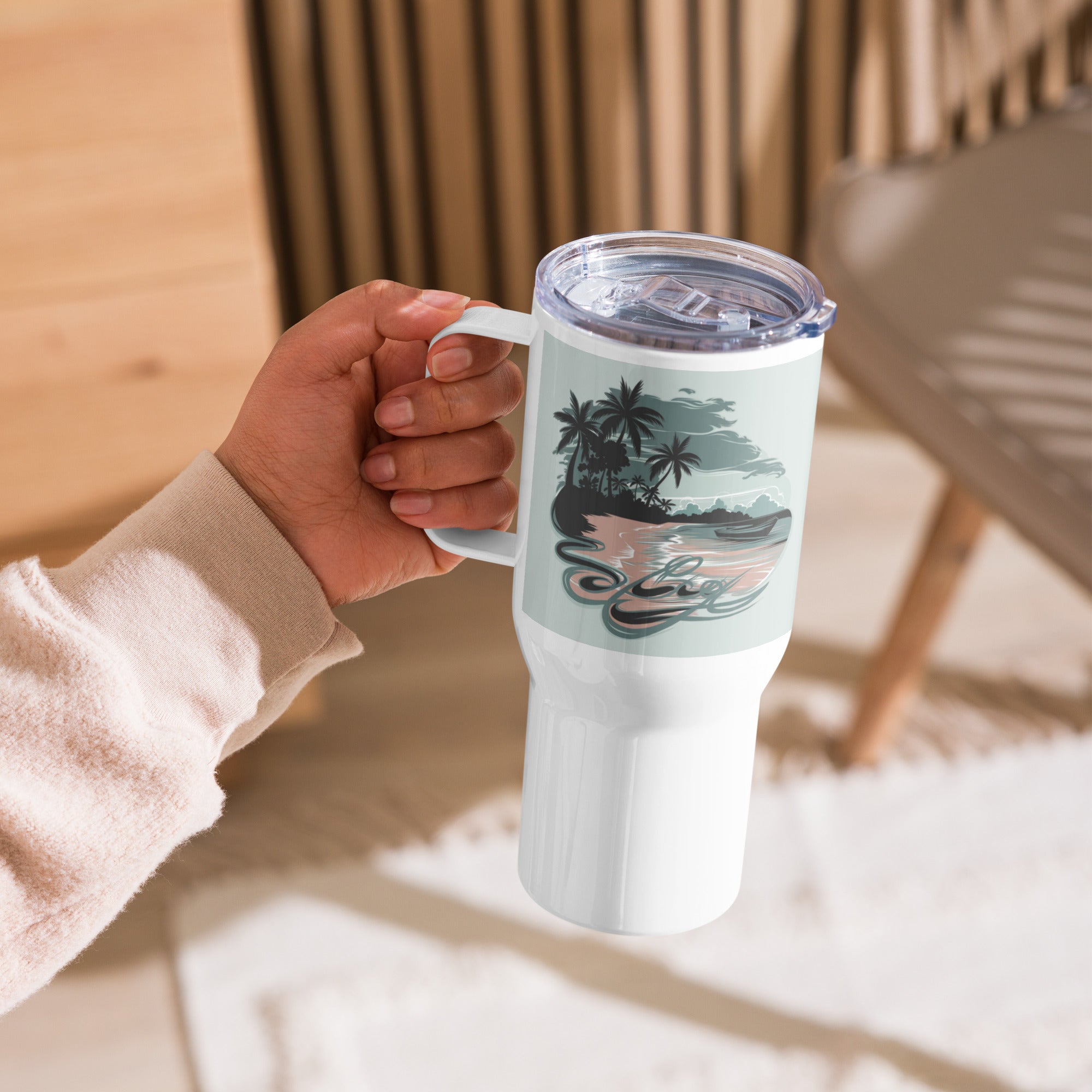 Travel Mug with Handle Sea - Ocean Inspired Coffee Cup