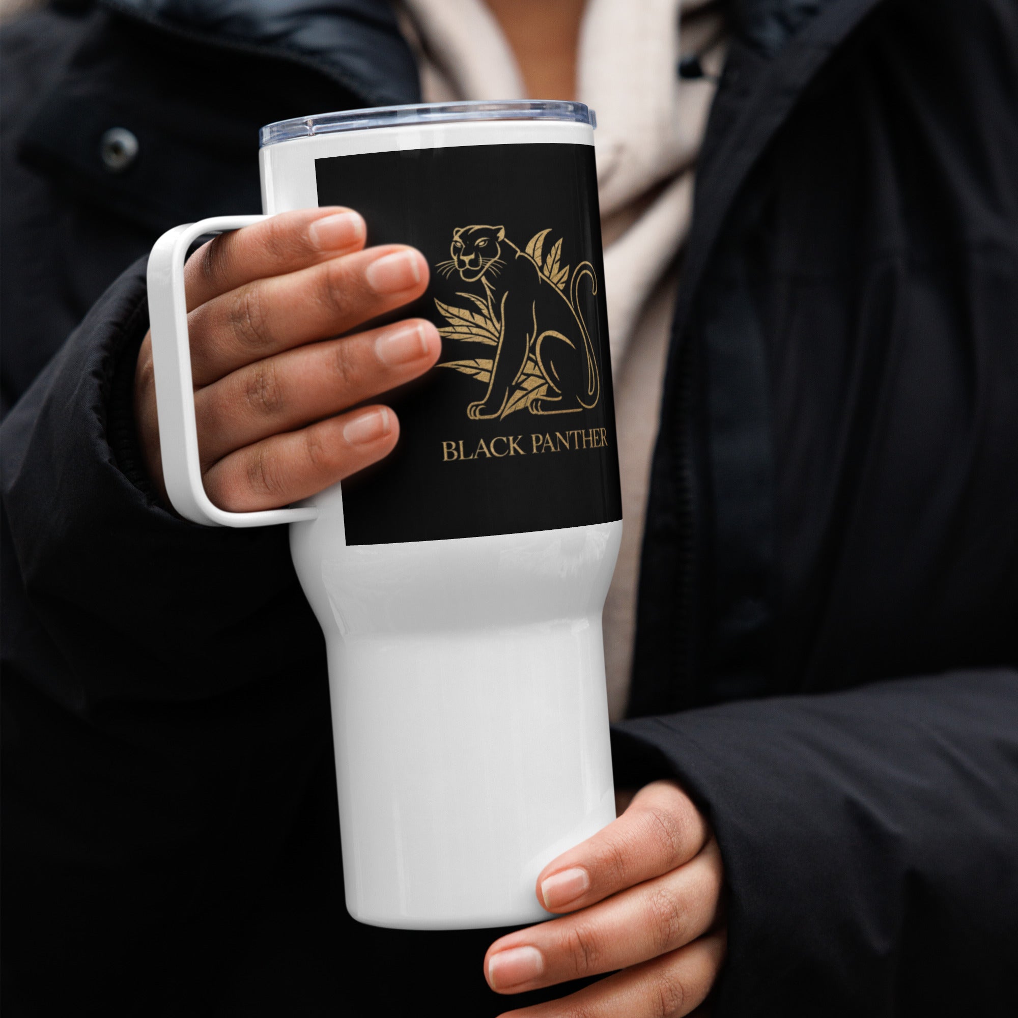  Travel Mug with Handle Black Panther - Superhero Coffee Cup