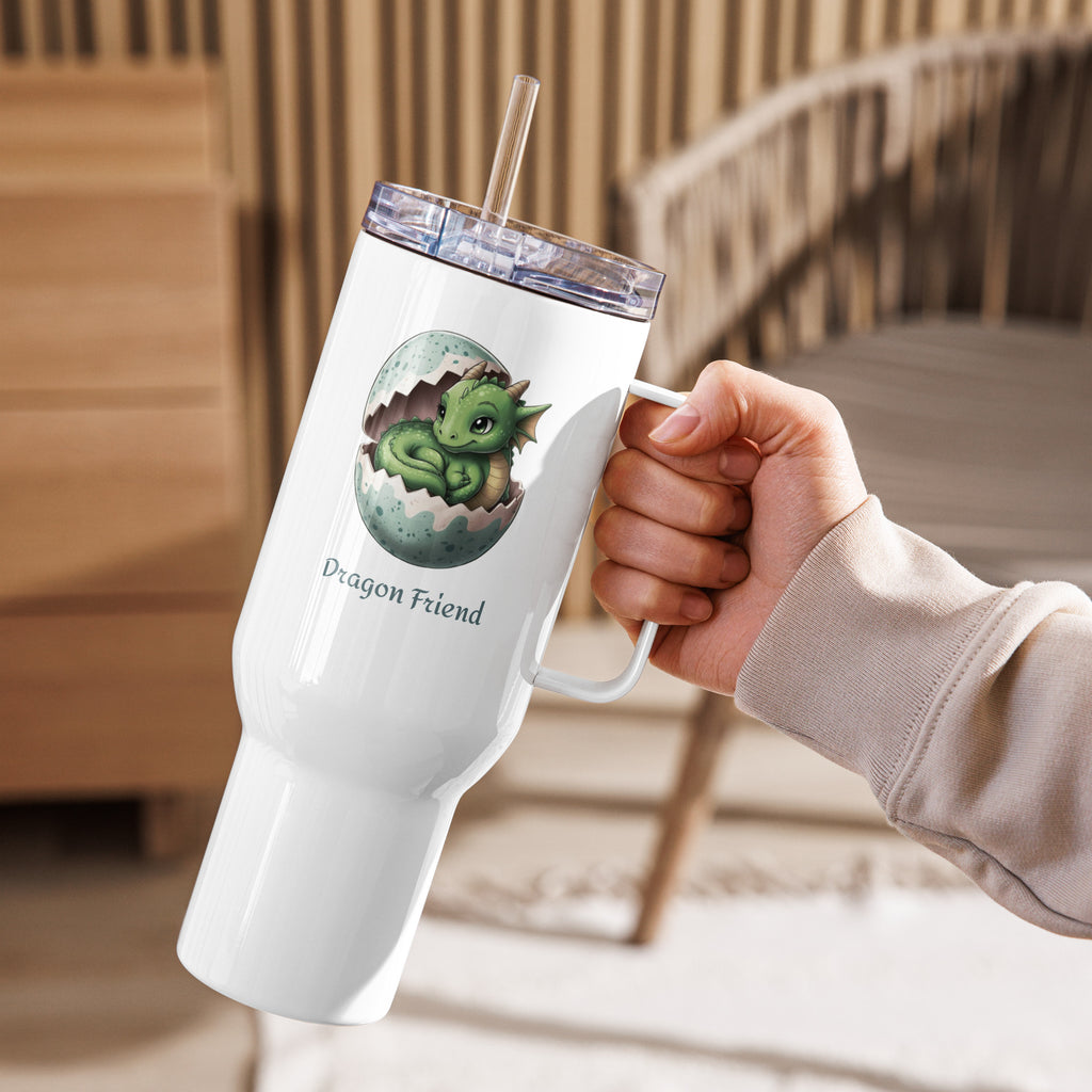 Travel Mug with Handle Dragon - Fantasy Coffee Cup 