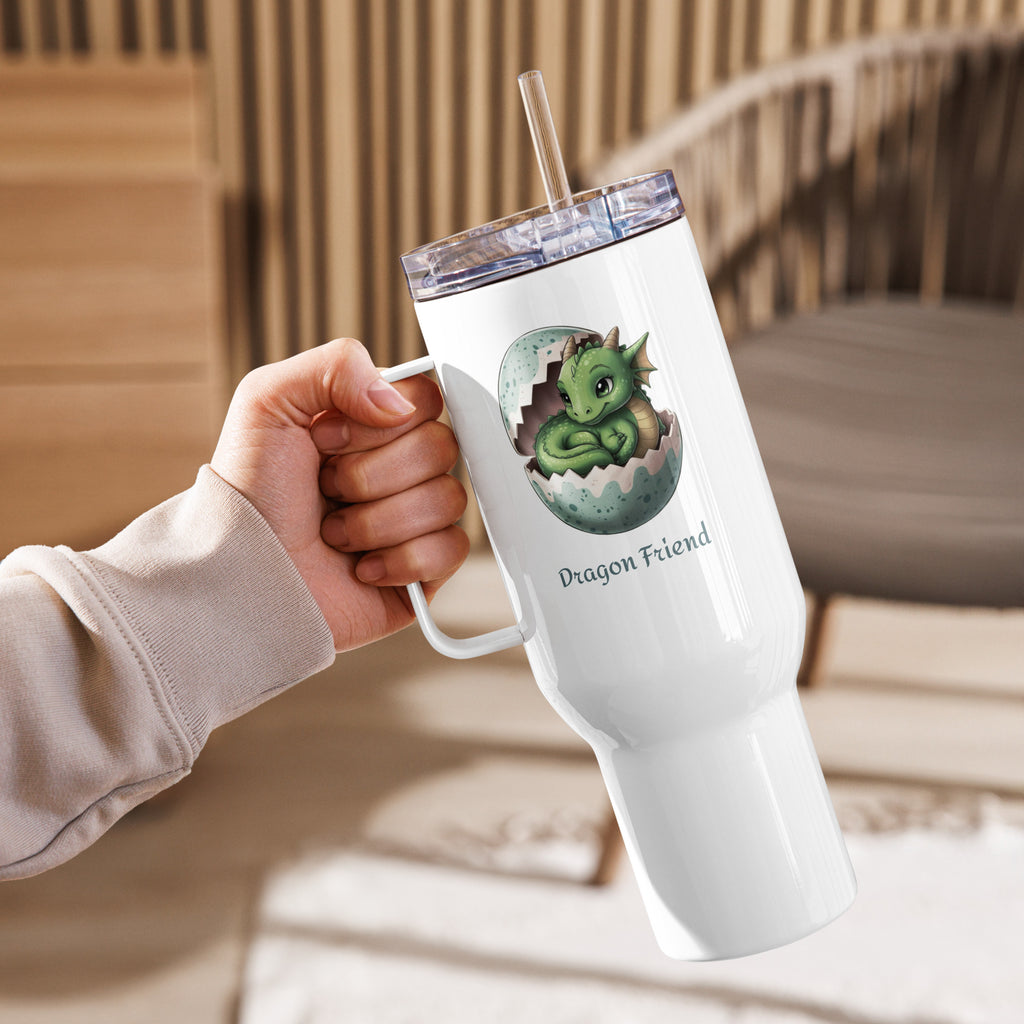 Travel Mug with Handle Dragon - Fantasy Coffee Cup 