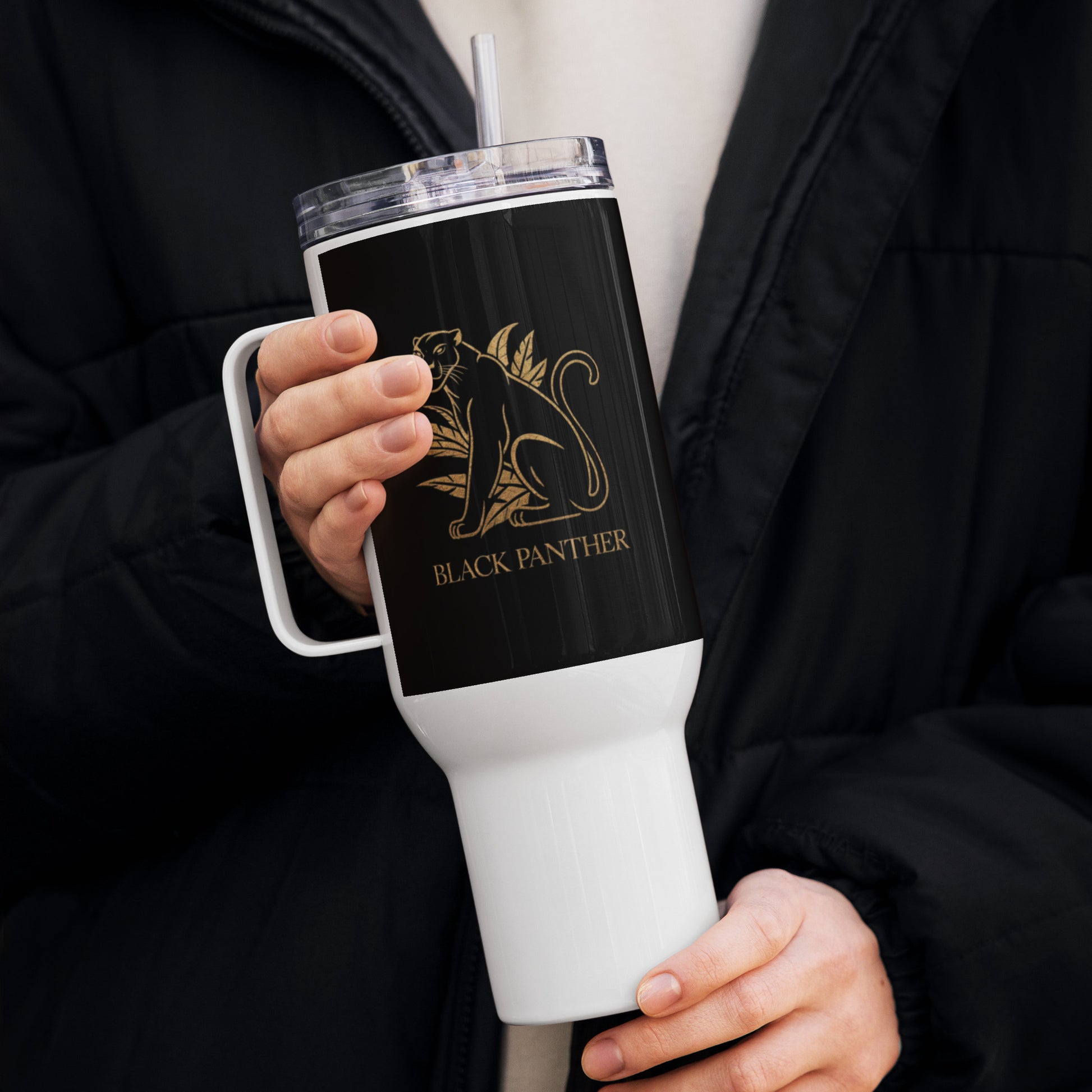  Travel Mug with Handle Black Panther - Superhero Coffee Cup