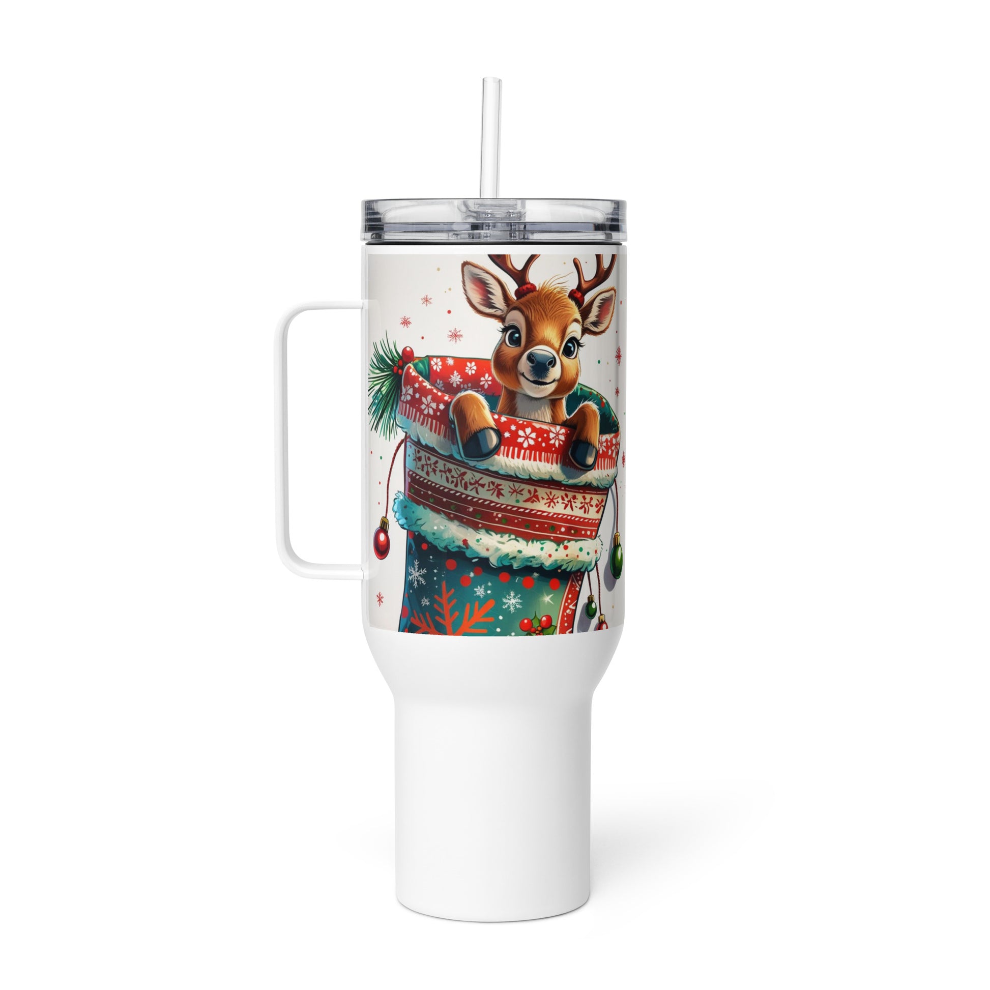 Baby Reindeer Travel Mug - Christmas Tree