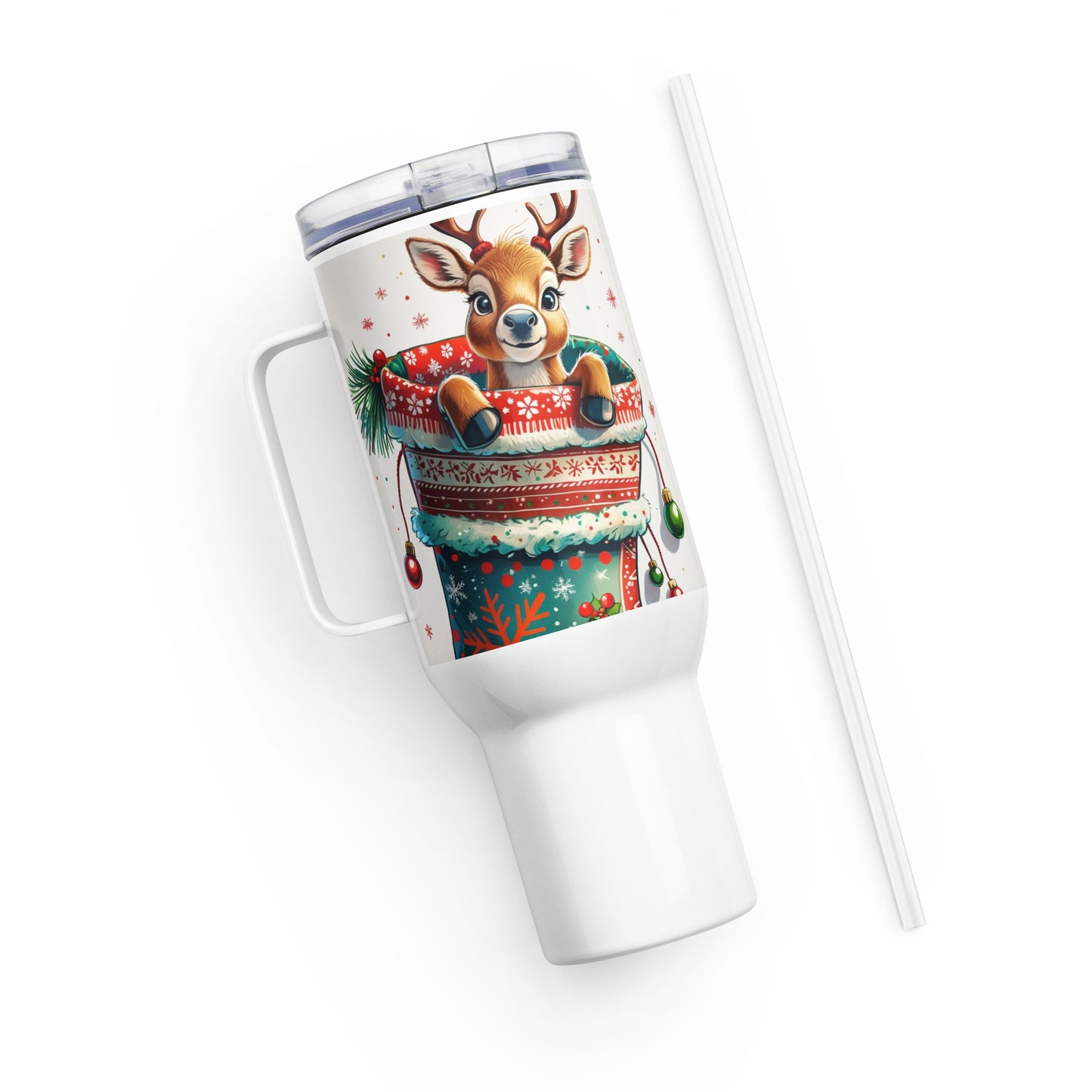 Baby Reindeer Travel Mug - Christmas Tree