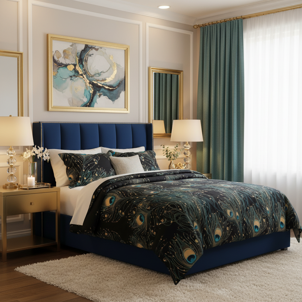 Twin XL glamour bedroom