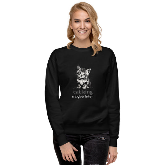 Cute Cat Unisex Premium Sweatshirt - Adorable Feline Design