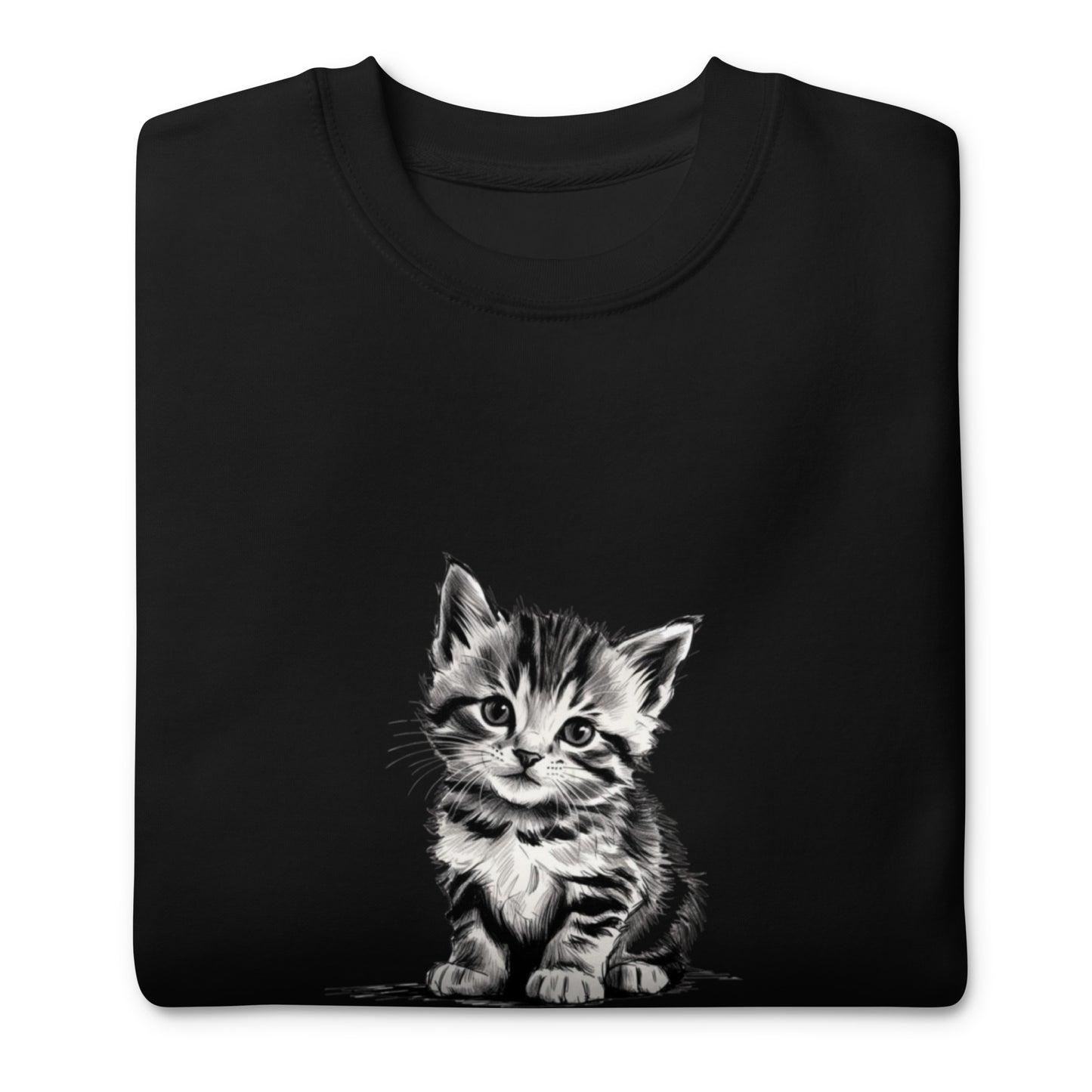 Cute Cat Unisex Premium Sweatshirt - Adorable Feline Design
