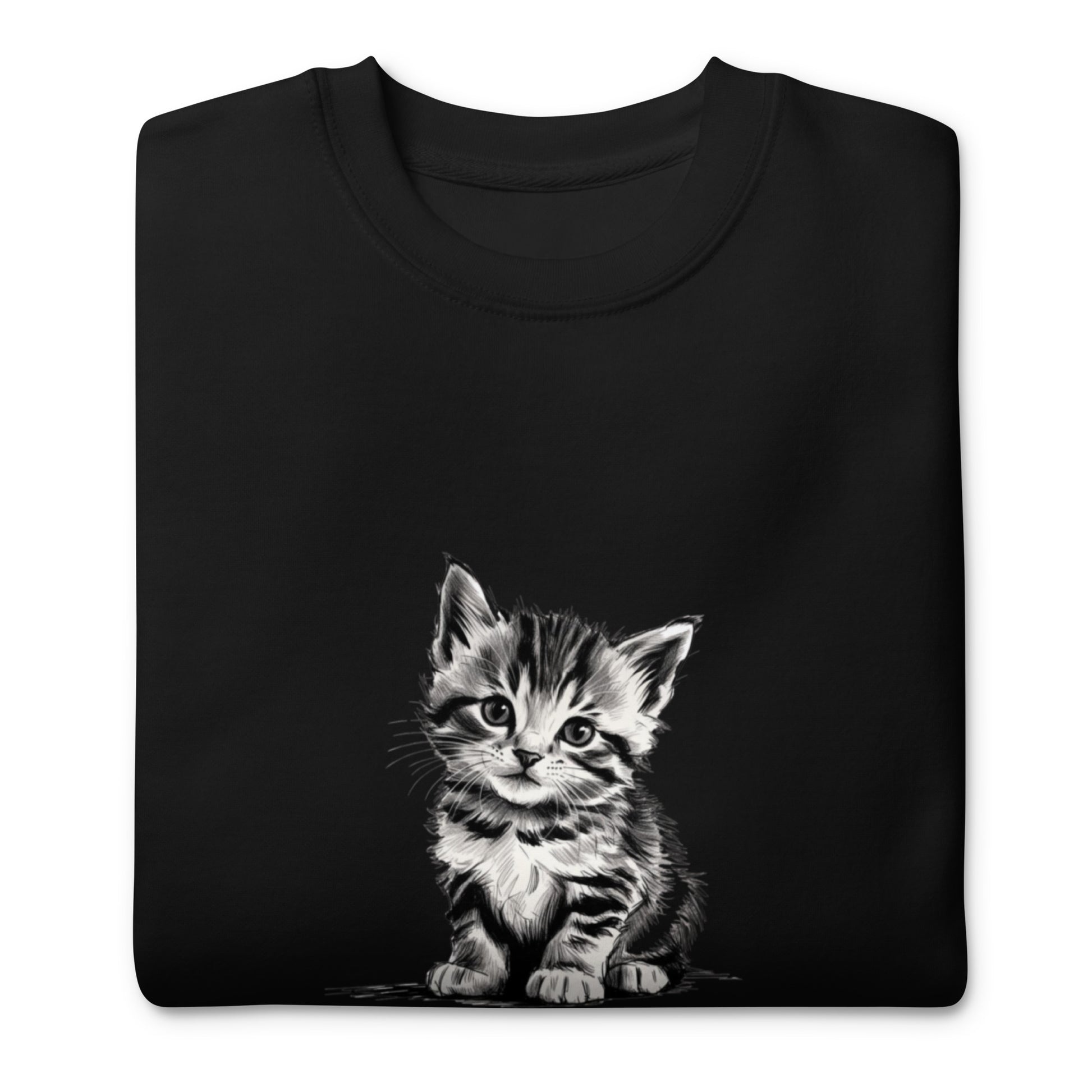 Cute Cat Unisex Premium Sweatshirt - Adorable Feline Design