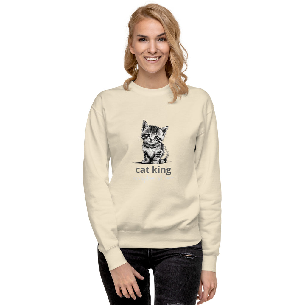 Cute Cat Unisex Premium Sweatshirt - Adorable Feline Design
