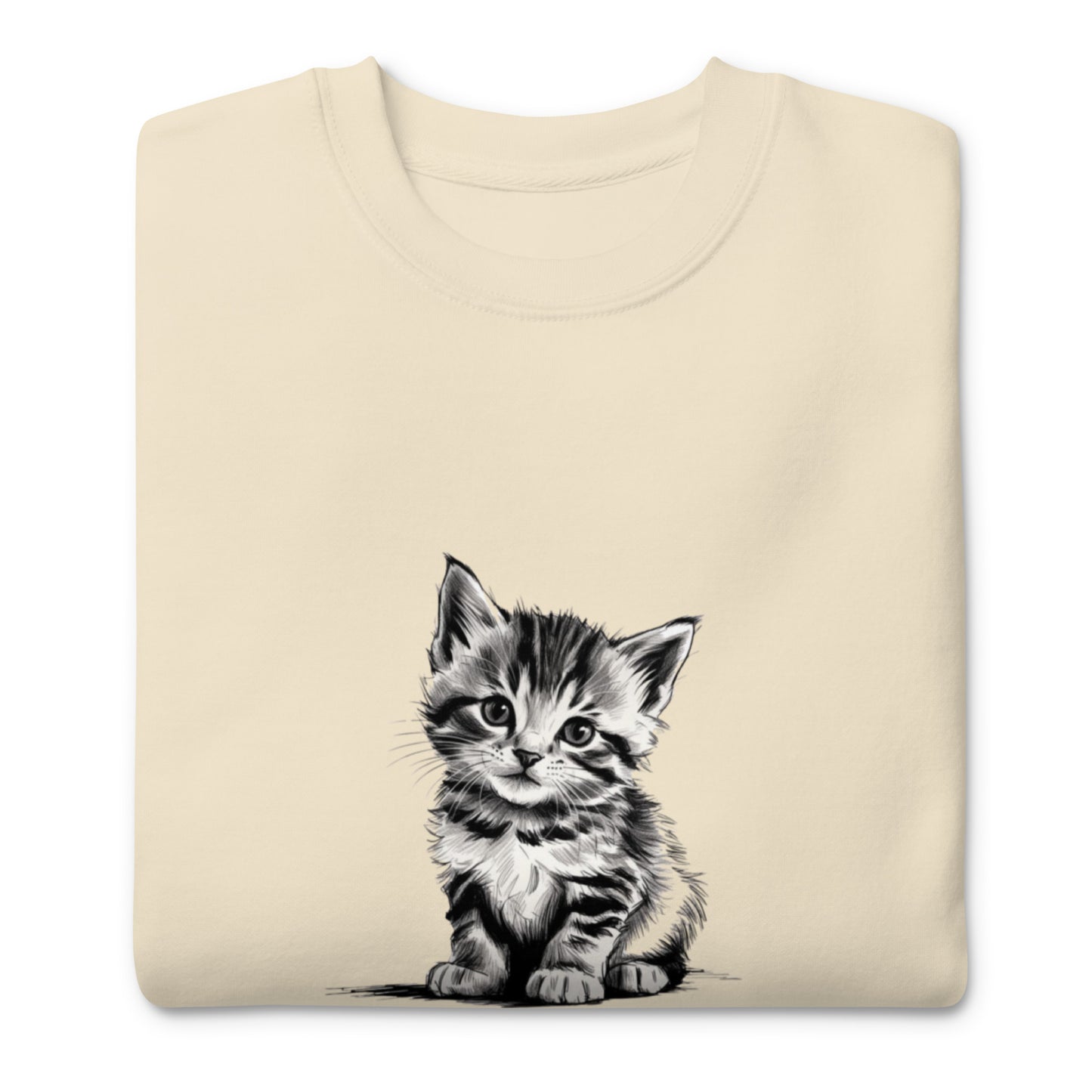 Cute Cat Unisex Premium Sweatshirt - Adorable Feline Design