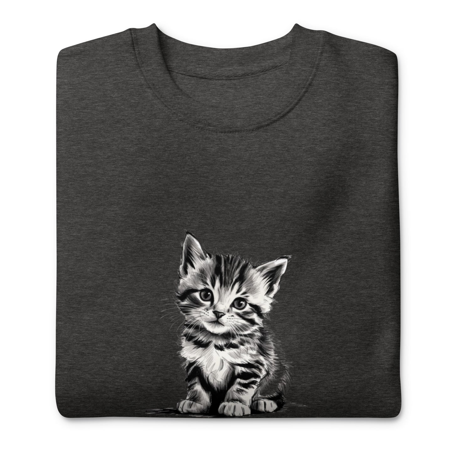 Cute Cat Unisex Premium Sweatshirt - Adorable Feline Design
