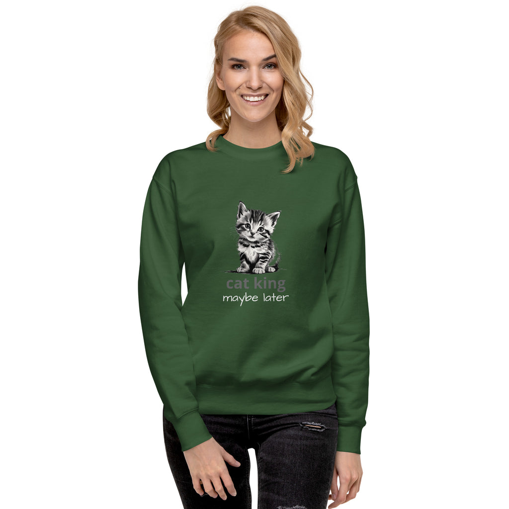 Cute Cat Unisex Premium Sweatshirt - Adorable Feline Design