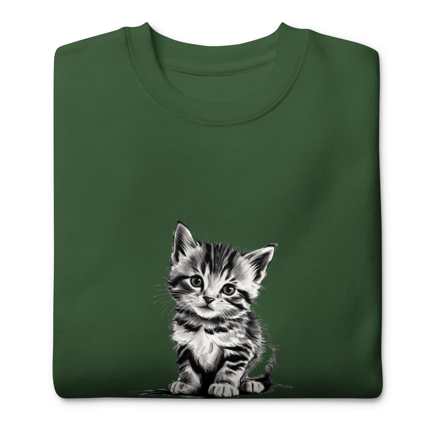 Cute Cat Unisex Premium Sweatshirt - Adorable Feline Design