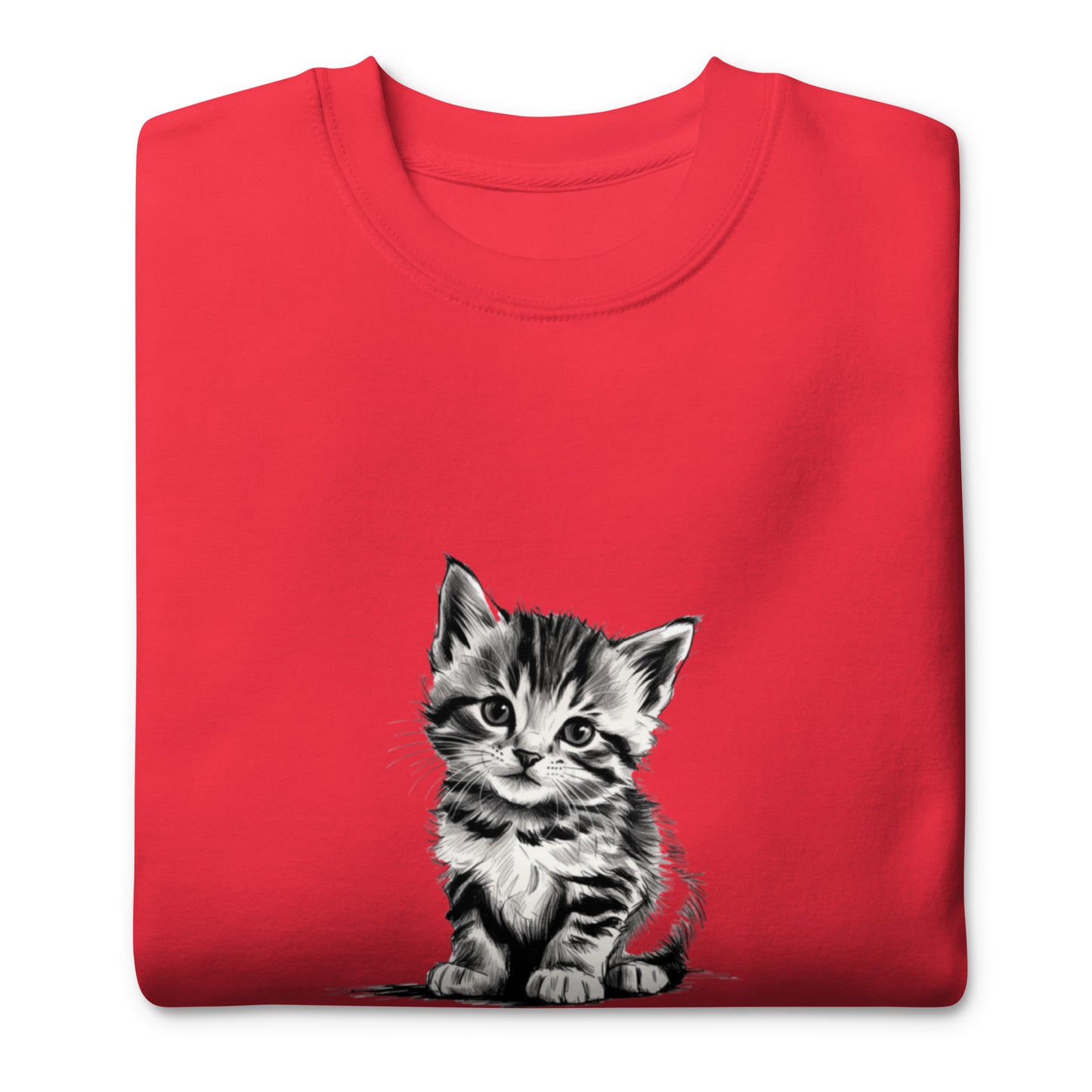 Cute Cat Unisex Premium Sweatshirt - Adorable Feline Design