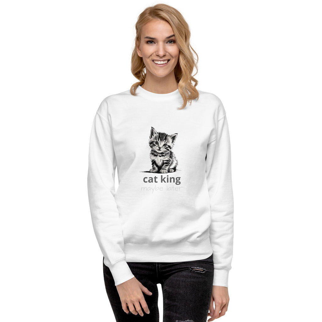 Cute Cat Unisex Premium Sweatshirt - Adorable Feline Design