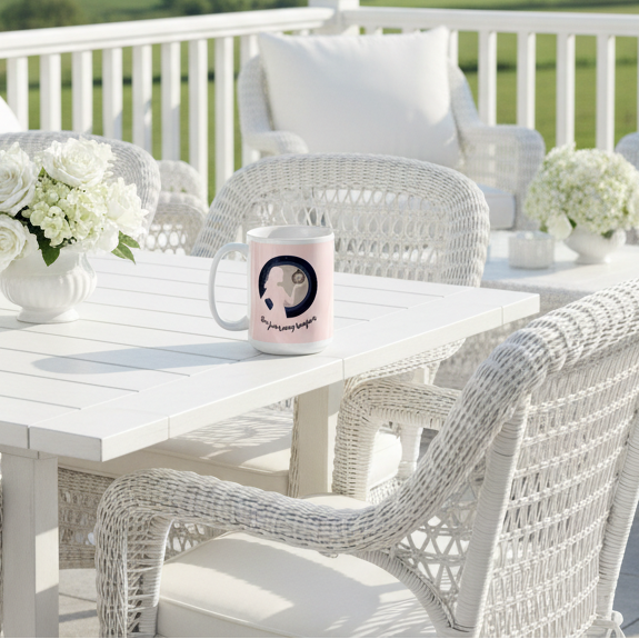 White farmhouse terrace white rattan furniture white table fresh flowers journey begins mug countryside views elegant