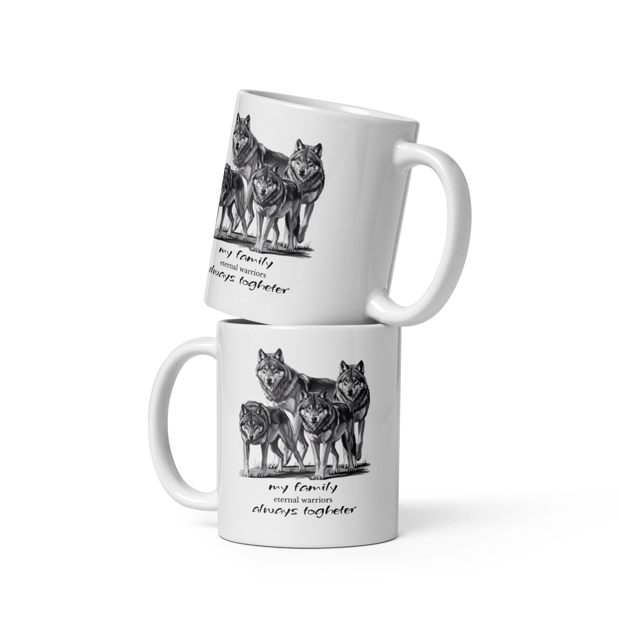 Wolves Glossy Mug - Wildlife Animal Print