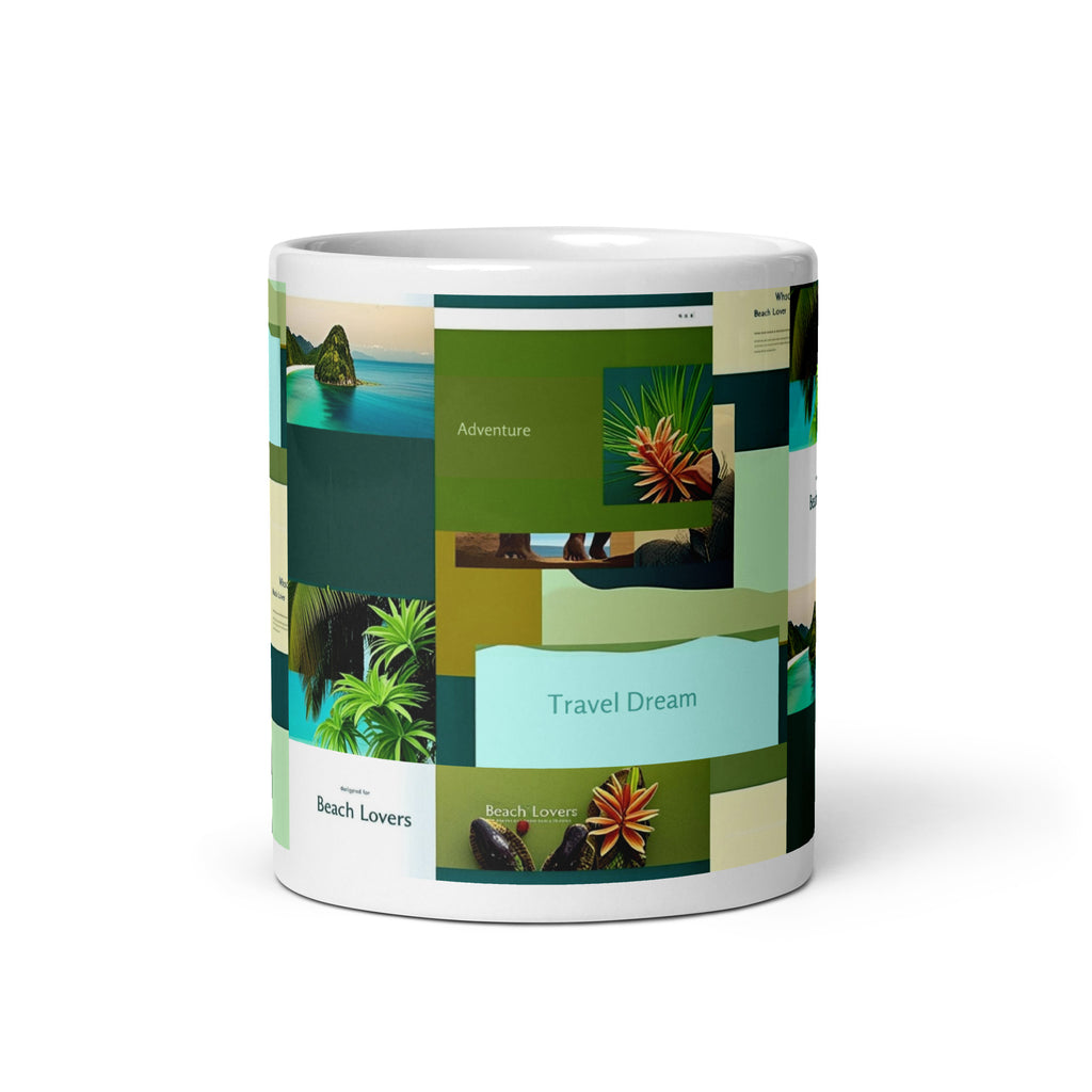 Tropical White glossy mug